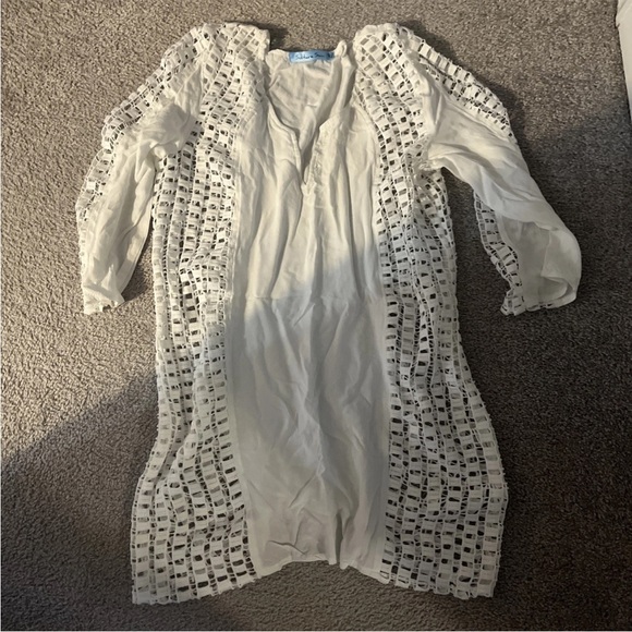 Solitaire Swim Bathing Suit Coverup White Beachy Size Medium swimwear - Picture 3 of 3